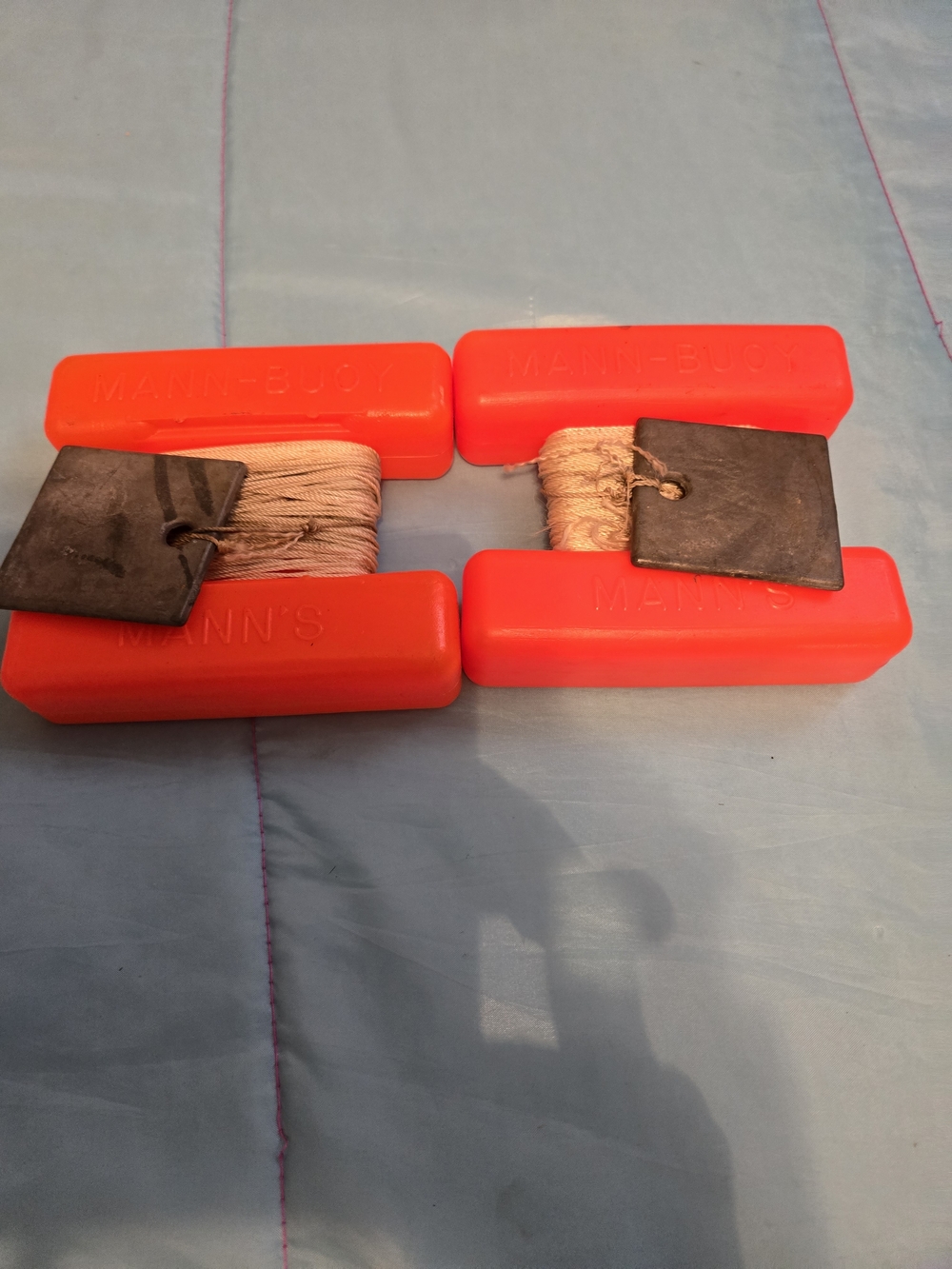 Mann's Bait Co. Float Mann-Buoy Marker Line Lead  Weight Vintage Set Of 2